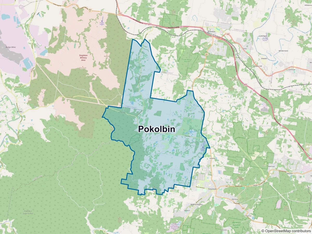 Map of Pokolbin, NSW, Australia