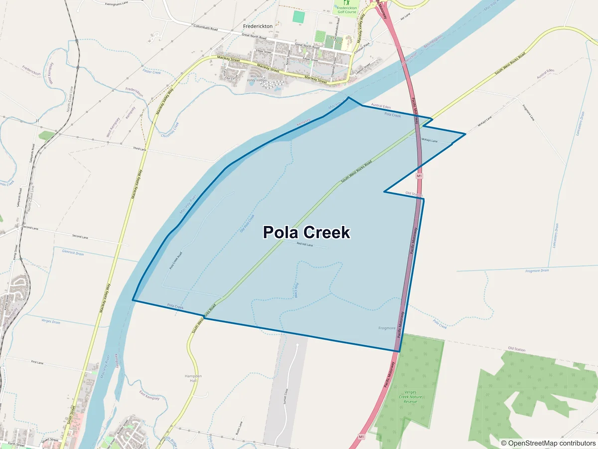 Map of Pola Creek, NSW, Australia