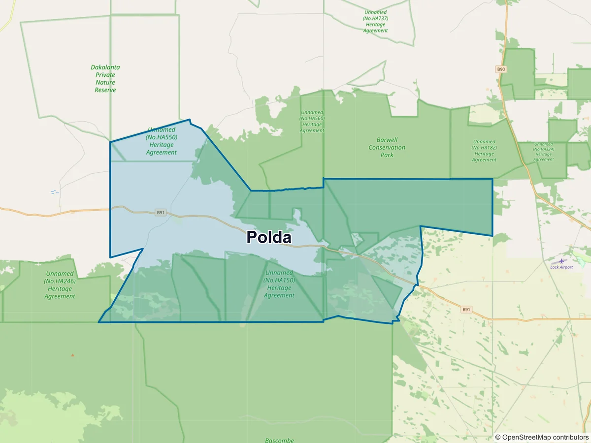 Map of Polda, SA, Australia