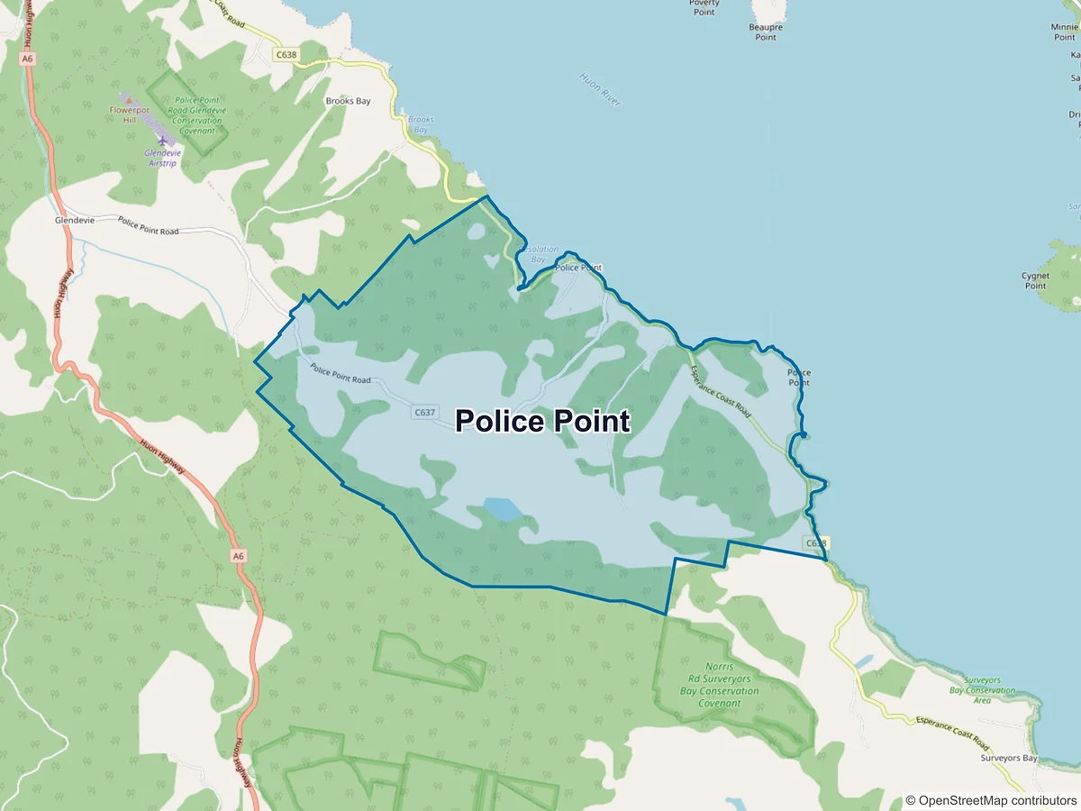 Map of Police Point, TAS, Australia