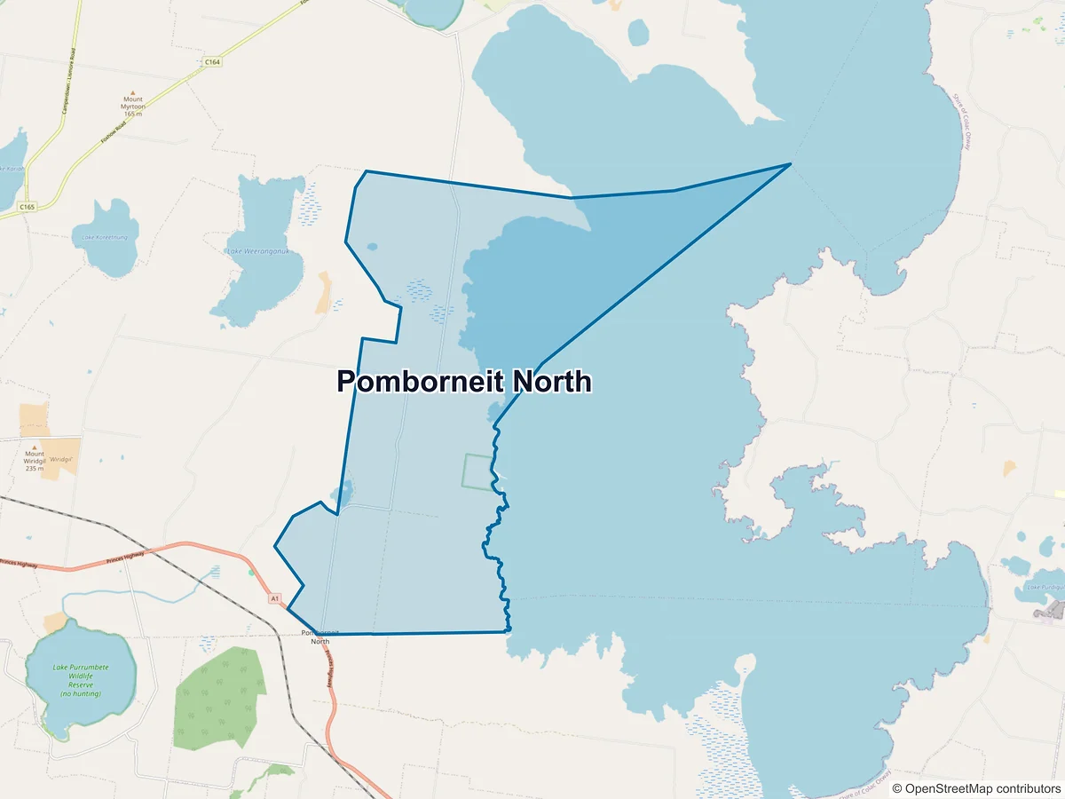 Map of Pomborneit North, VIC, Australia