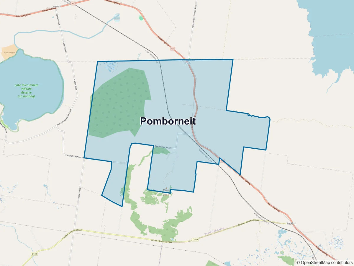Map of Pomborneit, VIC, Australia