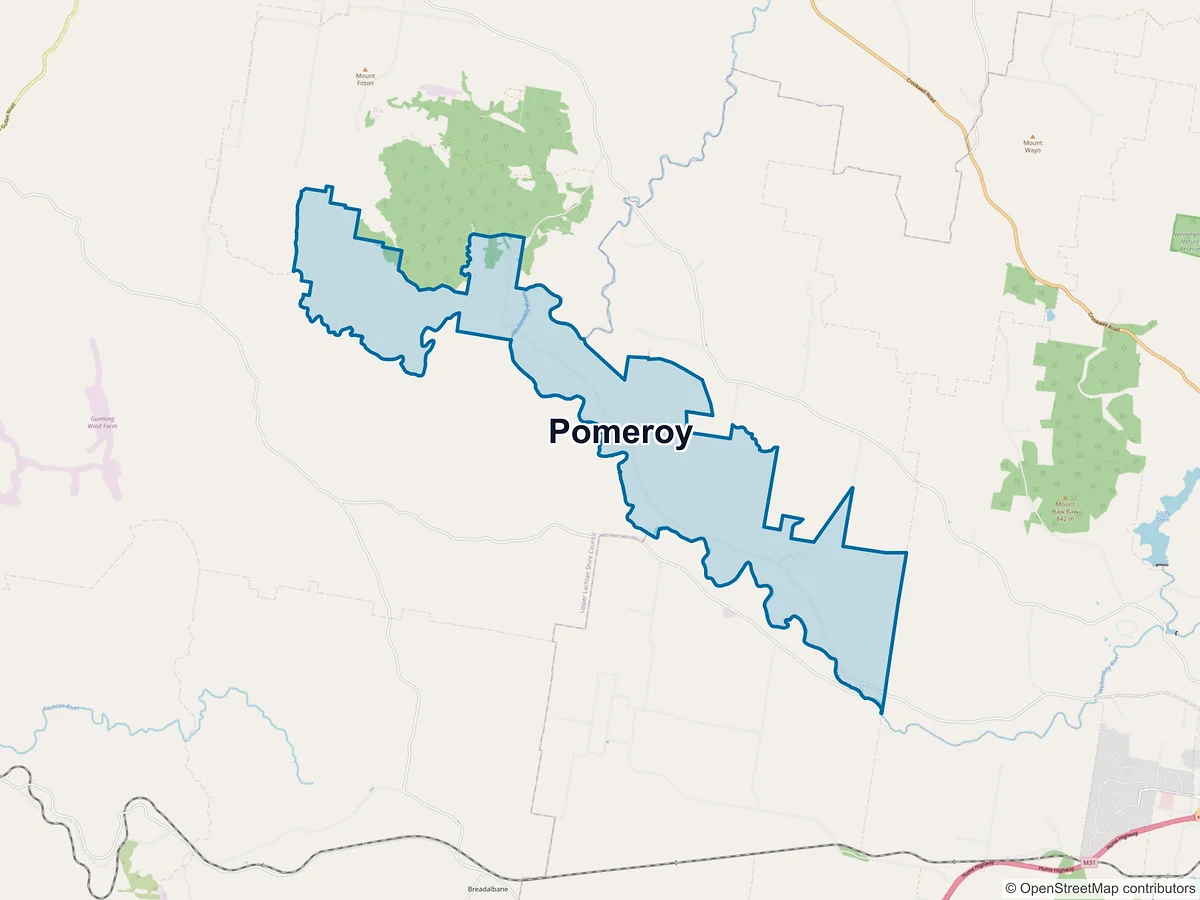 Map of Pomeroy, NSW, Australia
