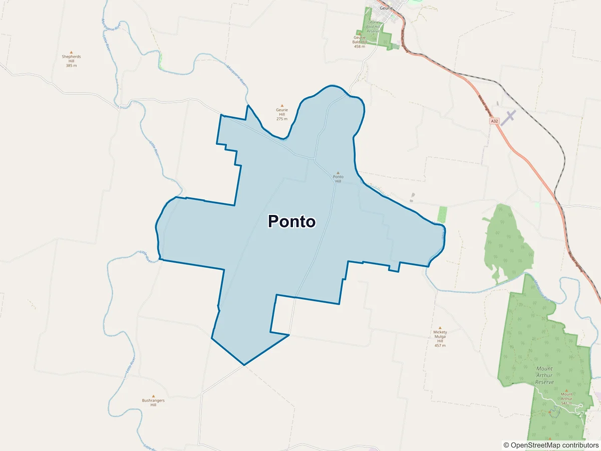 Map of Ponto, NSW, Australia