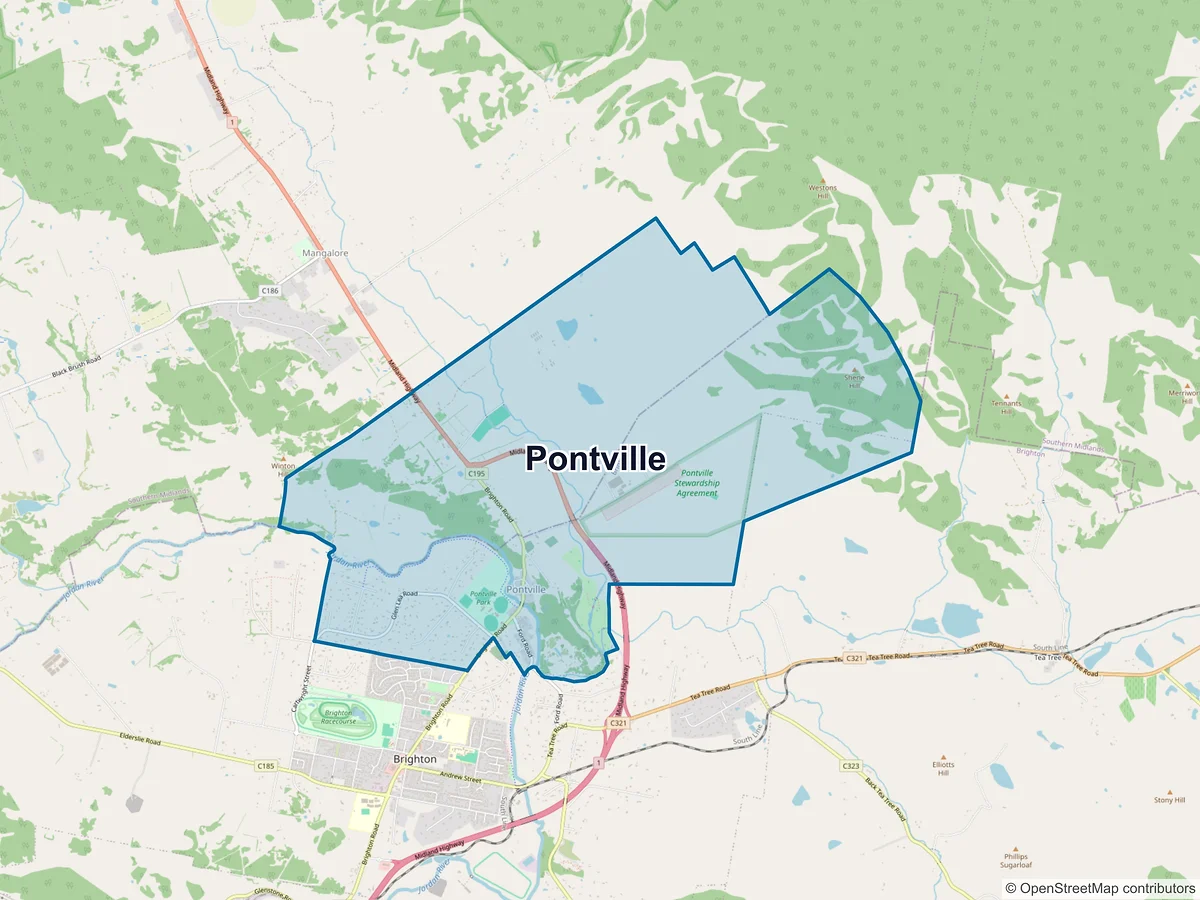 Map of Pontville, TAS, Australia