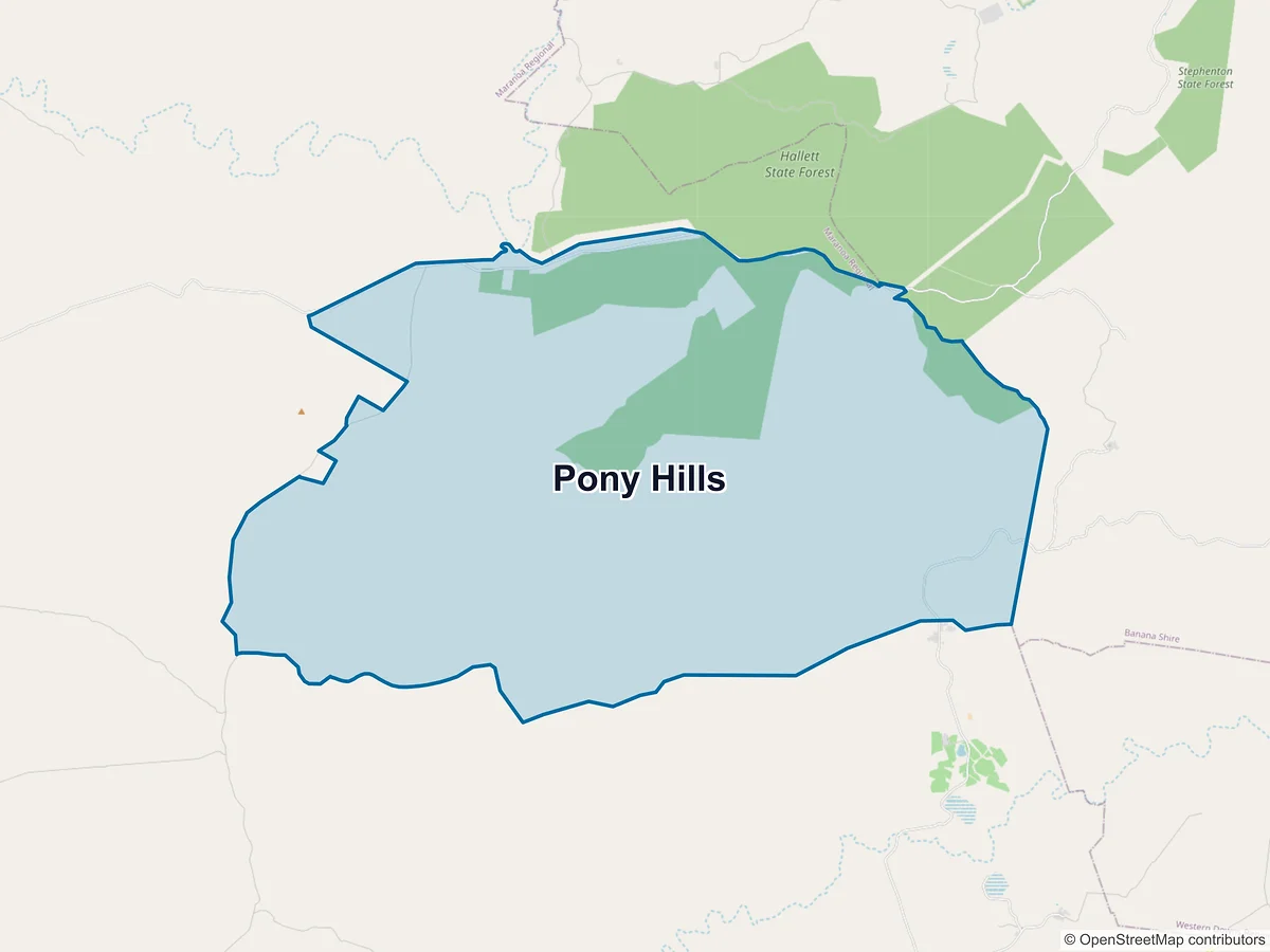 Map of Pony Hills, QLD, Australia