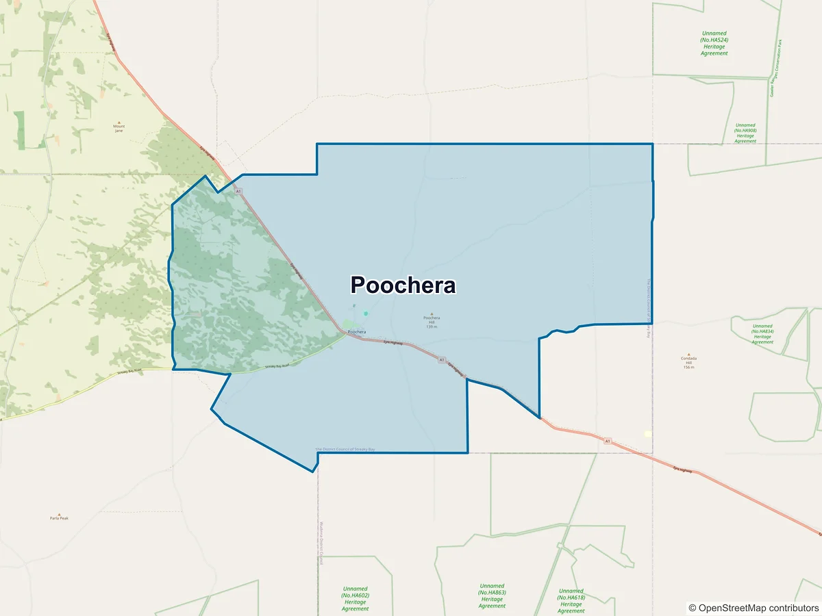 Map of Poochera, SA, Australia