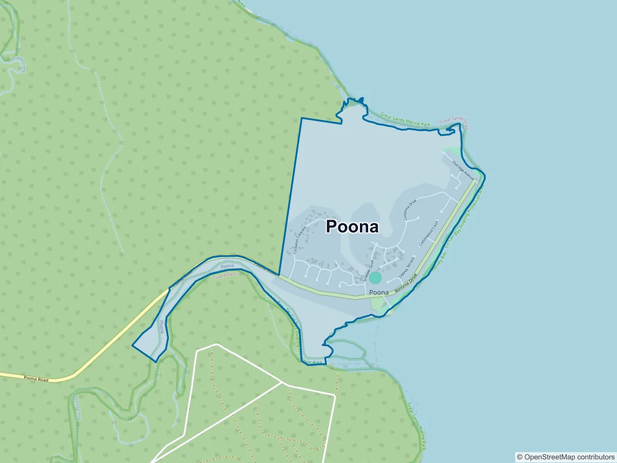 Map of Poona, QLD, Australia
