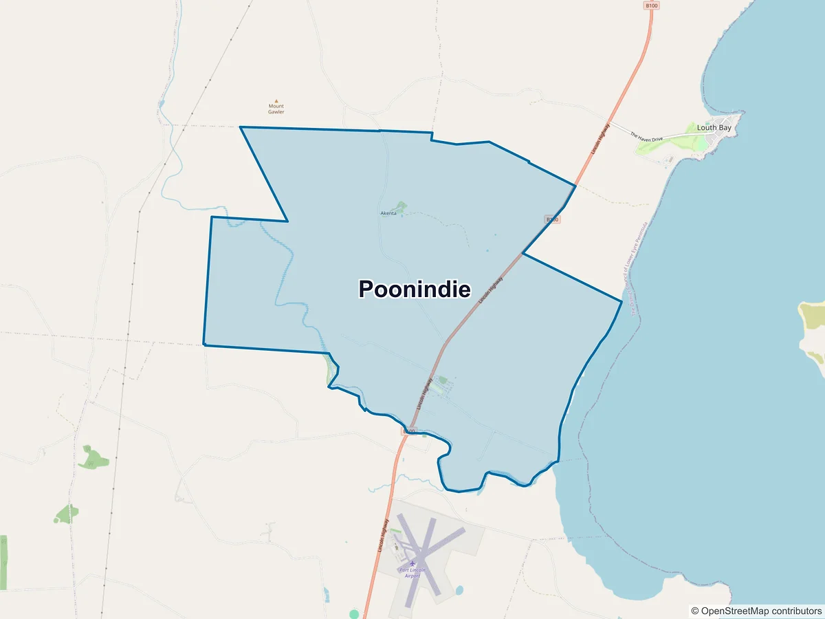 Map of Poonindie, SA, Australia