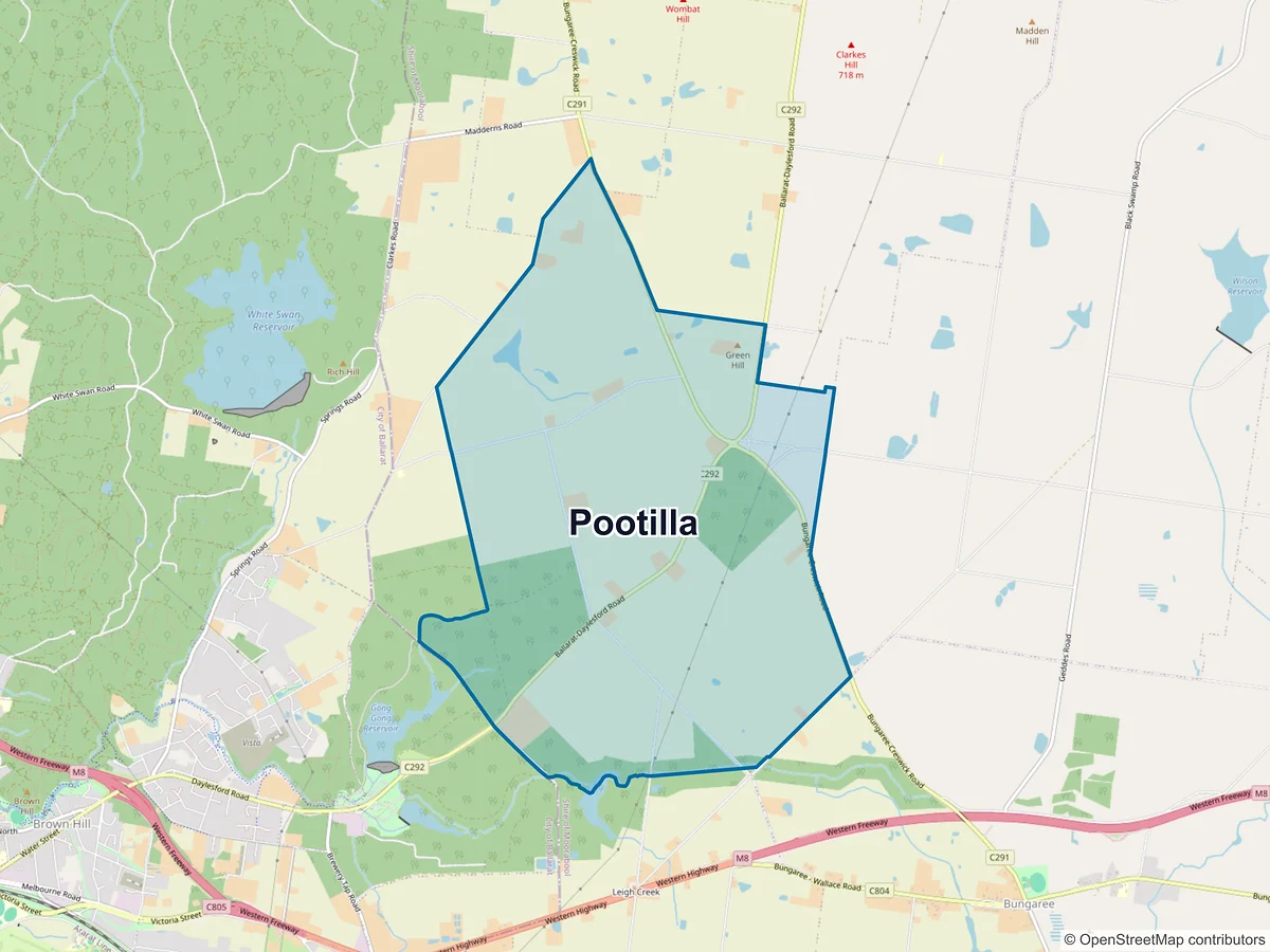 Map of Pootilla, VIC, Australia