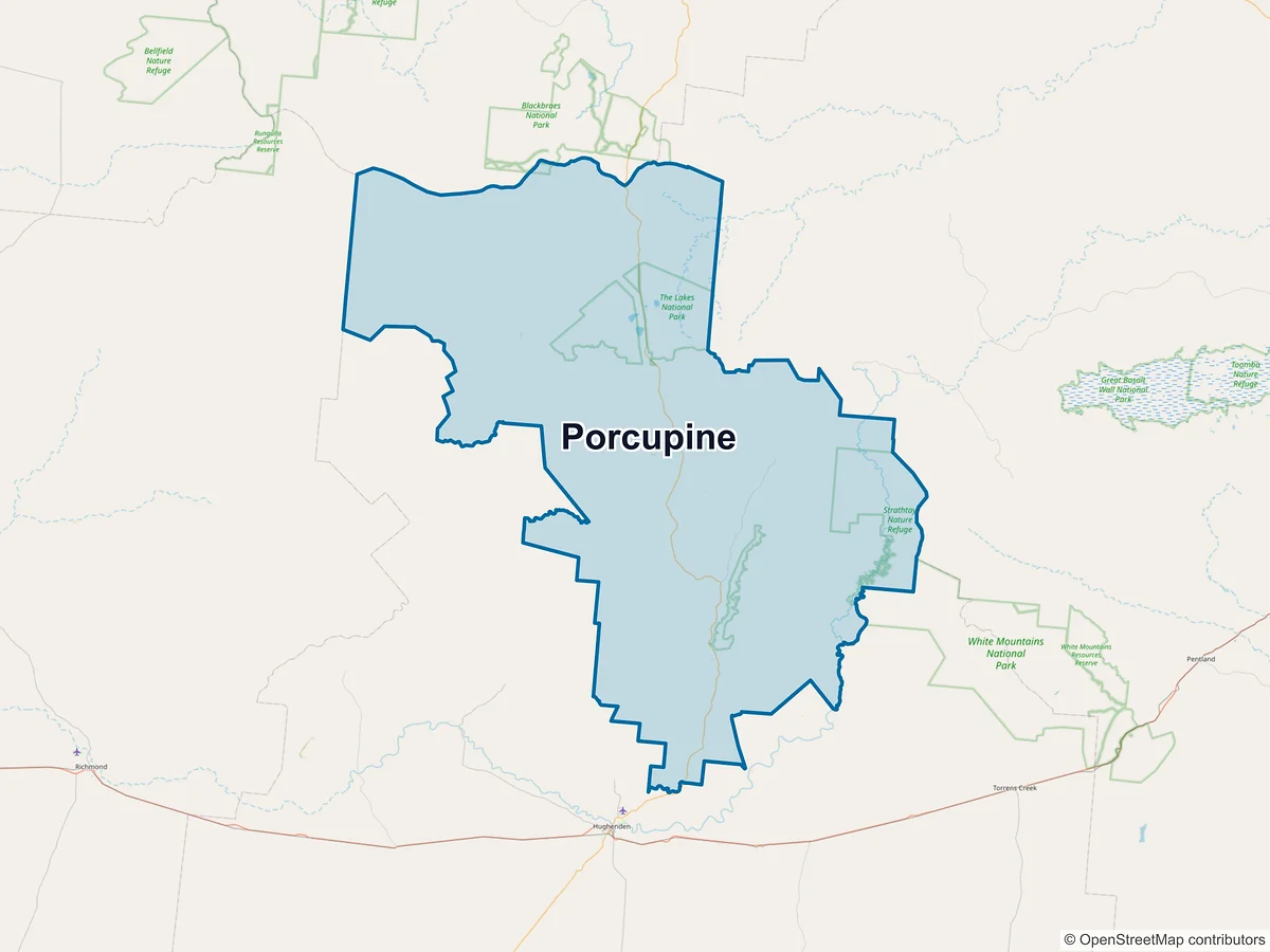 Map of Porcupine, QLD, Australia