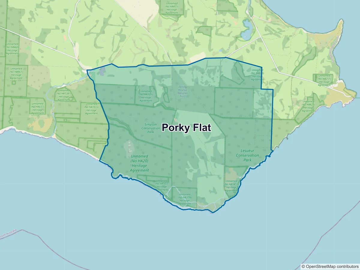 Map of Porky Flat, SA, Australia