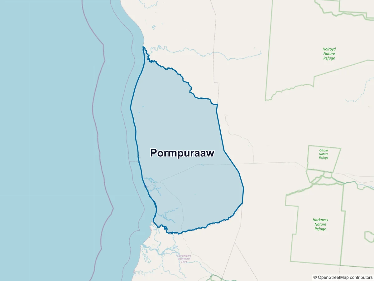 Map of Pormpuraaw, QLD, Australia
