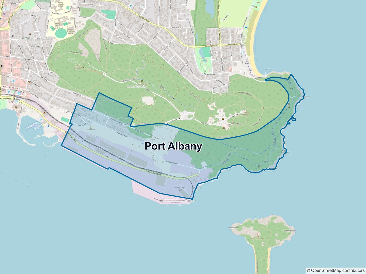 Map of Port Albany, WA, Australia