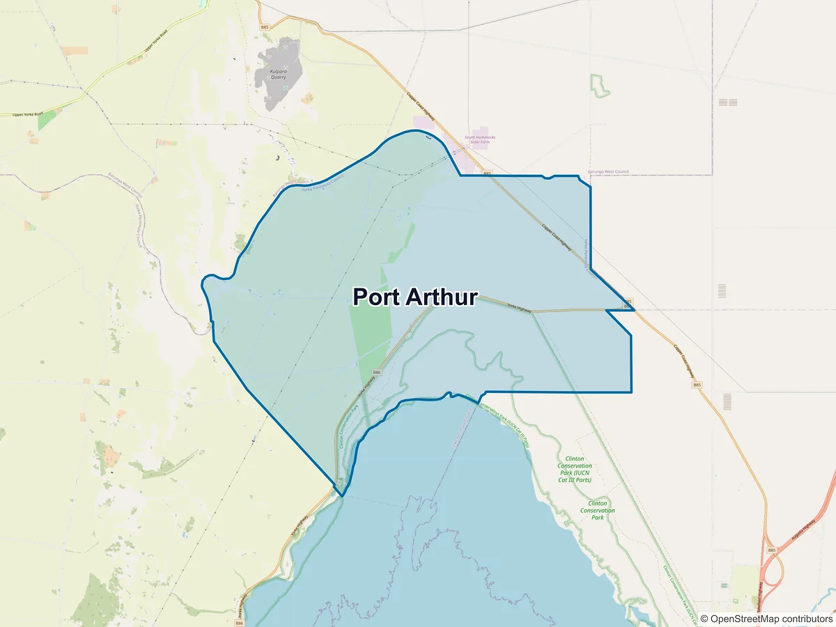 Map of Port Arthur, SA, Australia