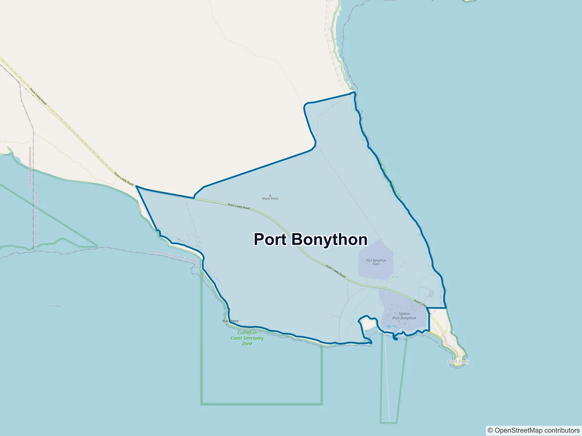Map of Port Bonython, SA, Australia