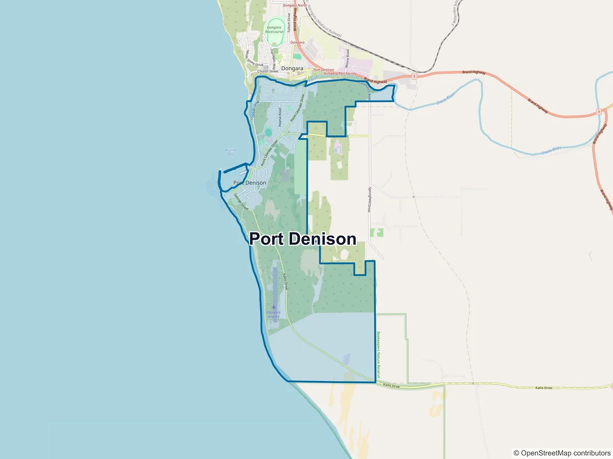 Map of Port Denison, WA, Australia