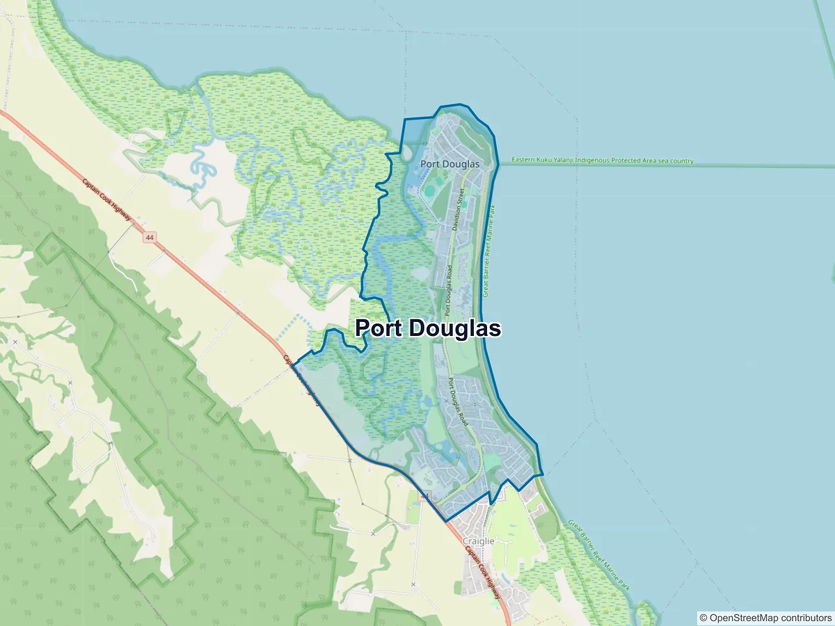 Map of Port Douglas, QLD, Australia