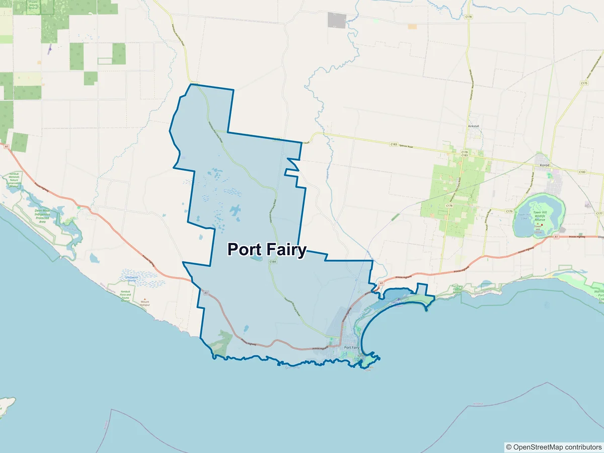 Map of Port Fairy, VIC, Australia