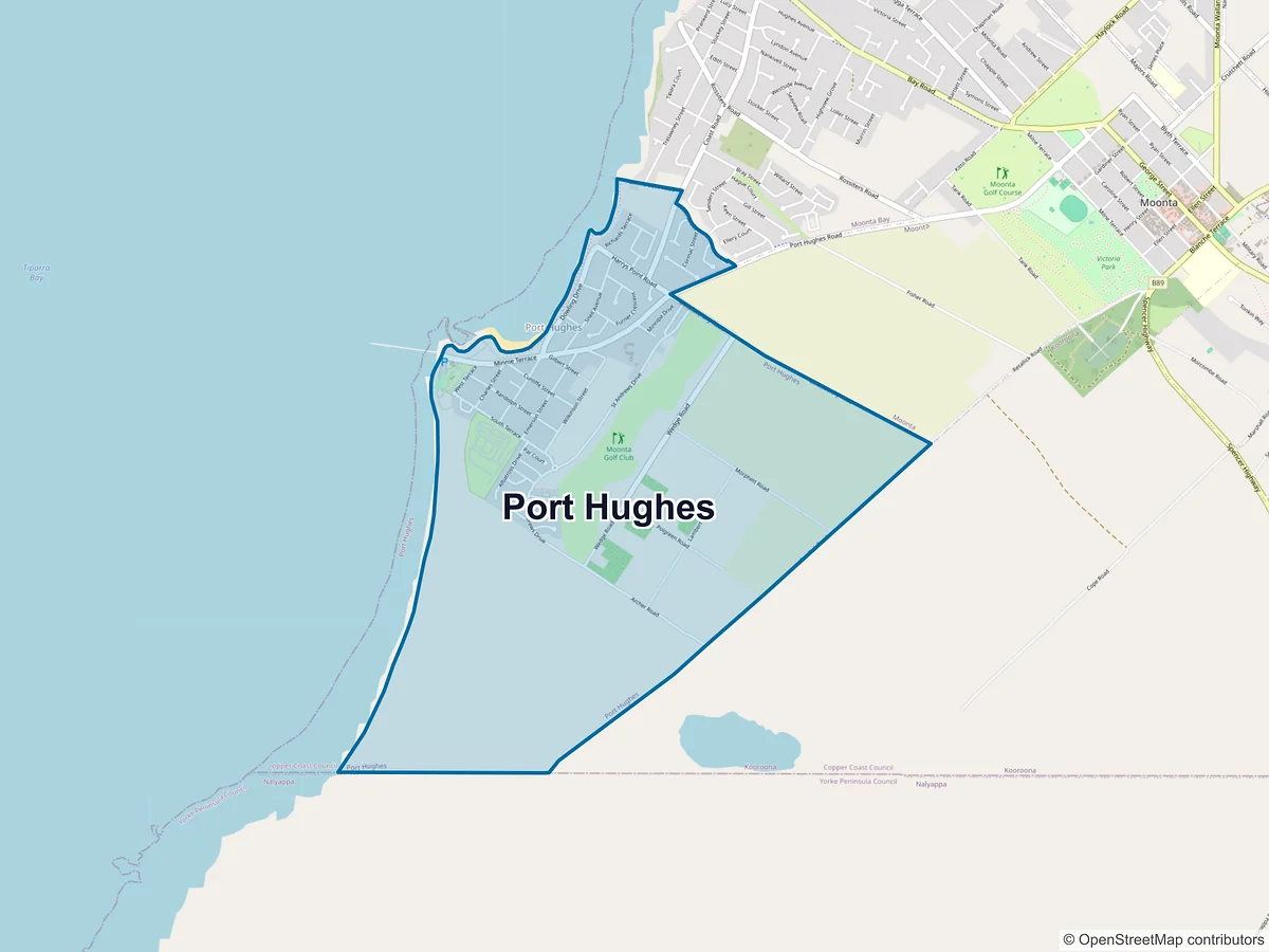 Map of Port Hughes, SA, Australia