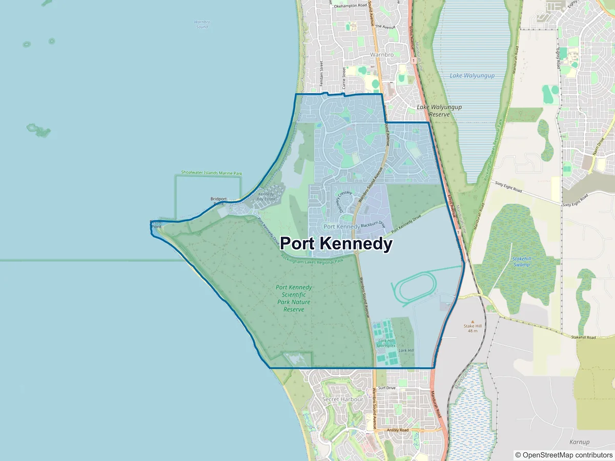 Map of Port Kennedy, WA, Australia
