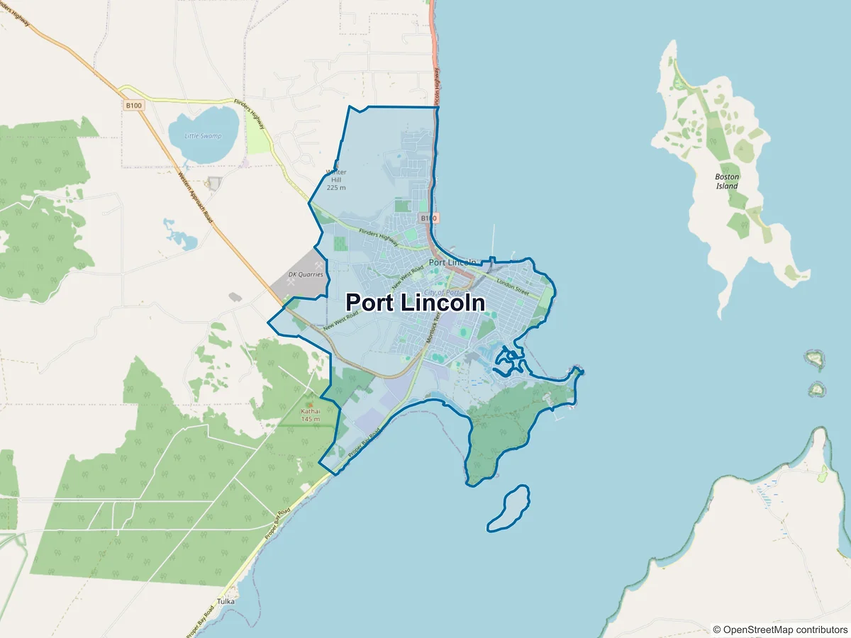 Map of Port Lincoln, SA, Australia