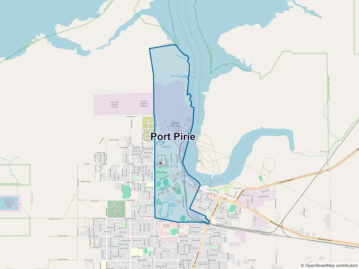Map of Port Pirie, SA, Australia