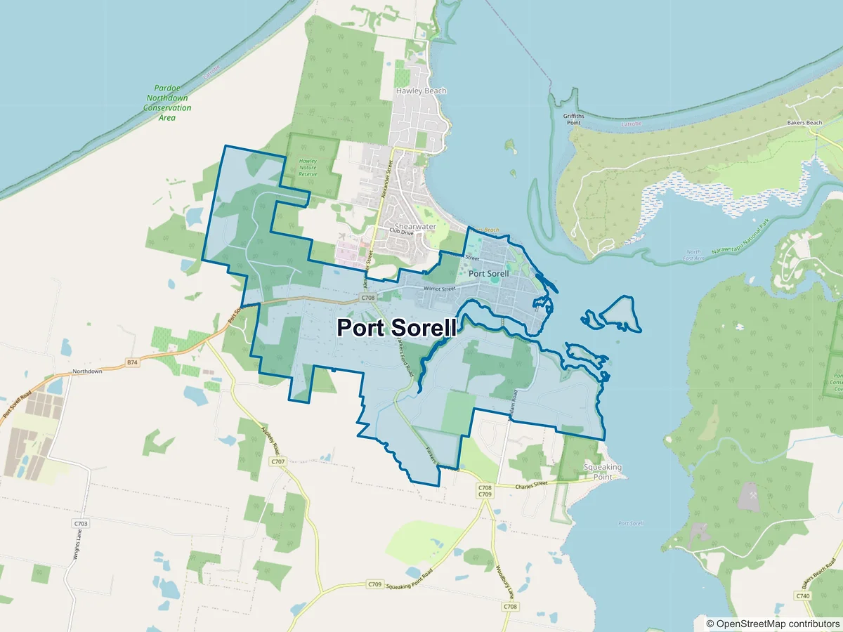 Map of Port Sorell, TAS, Australia