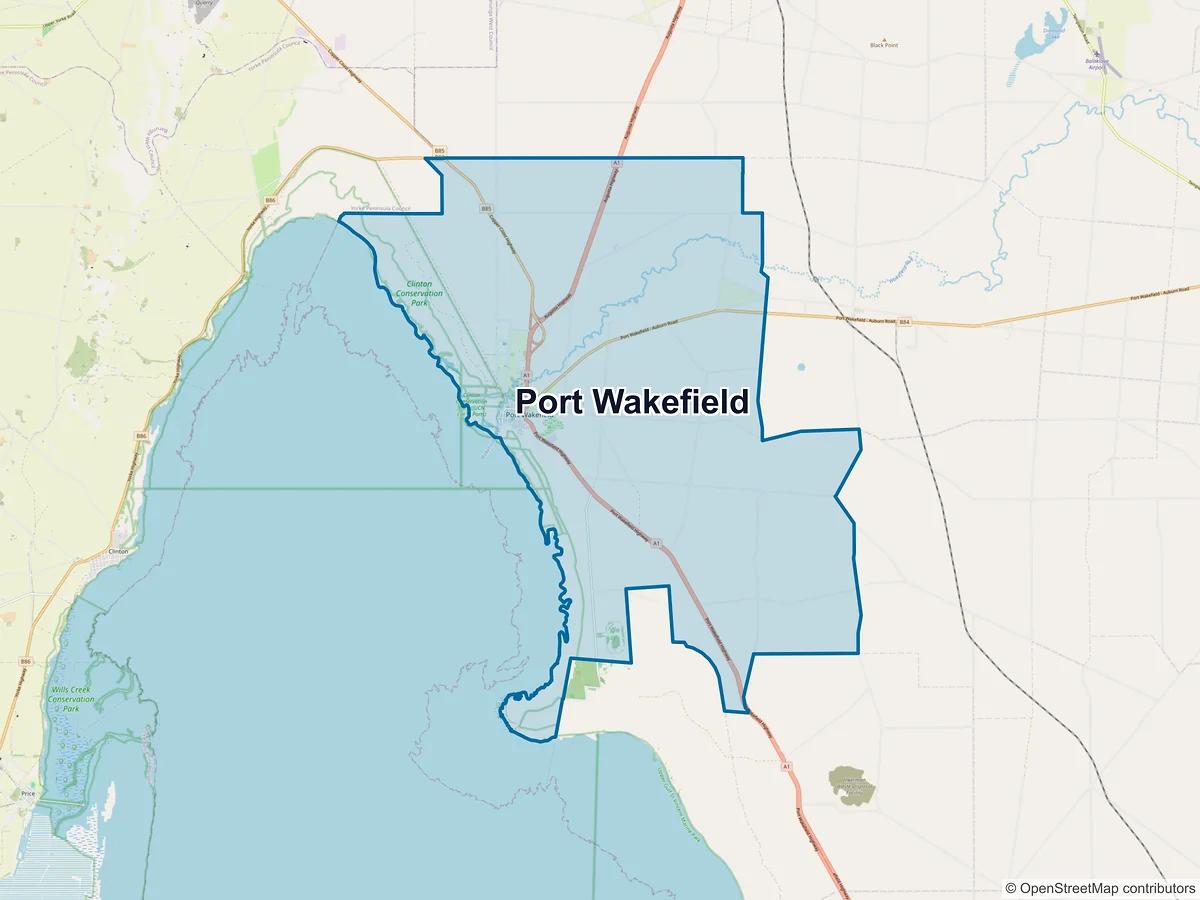 Map of Port Wakefield, SA, Australia