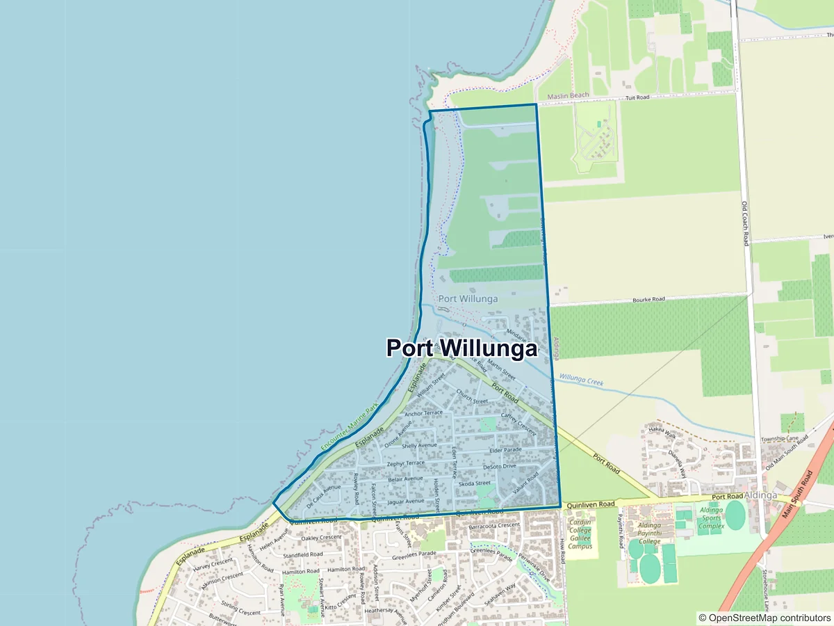 Map of Port Willunga, SA, Australia