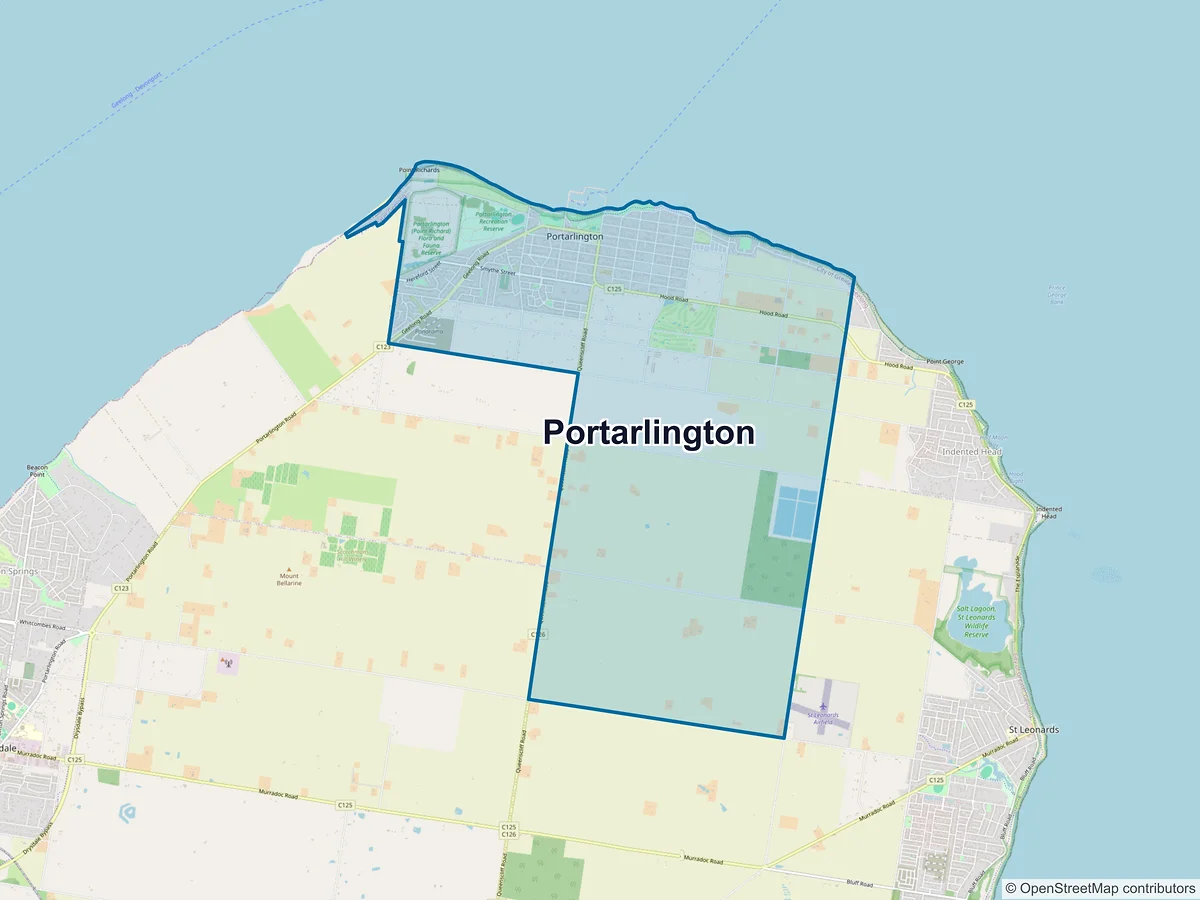 Map of Portarlington, VIC, Australia
