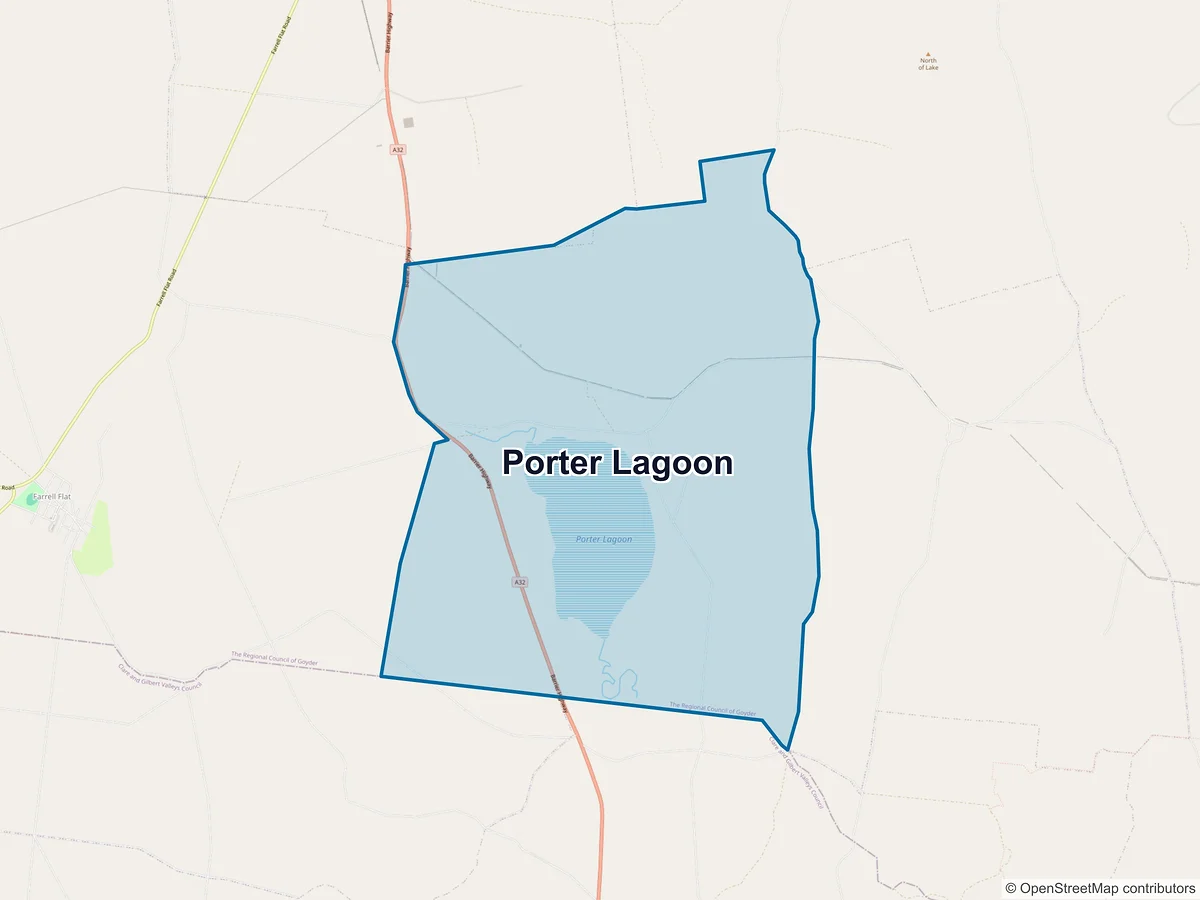 Map of Porter Lagoon, SA, Australia