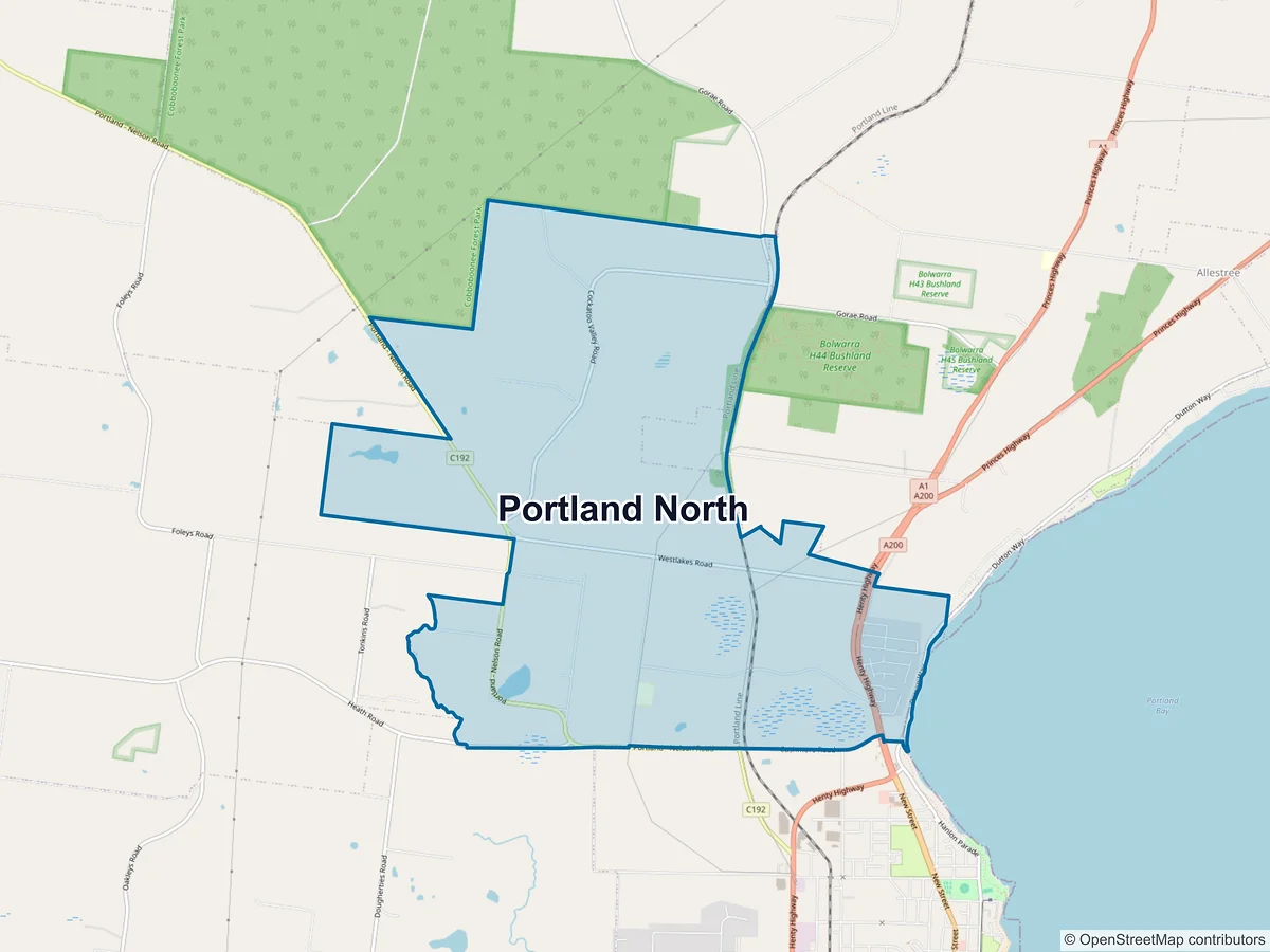 Map of Portland North, VIC, Australia
