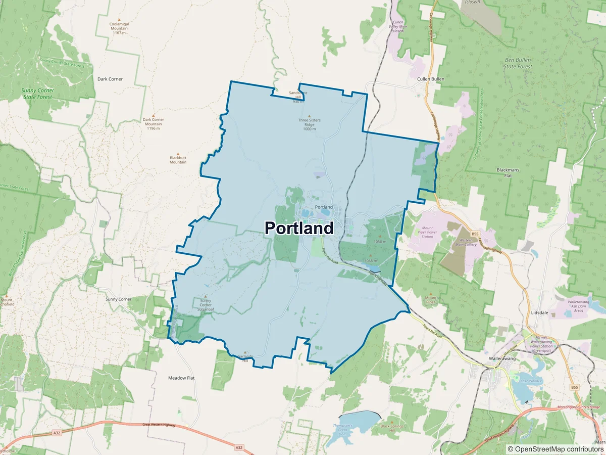 Map of Portland, NSW, Australia