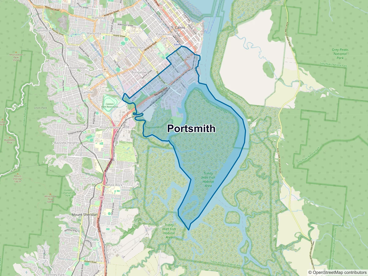 Map of Portsmith, QLD, Australia