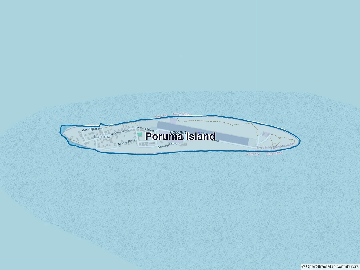 Map of Poruma Island, QLD, Australia