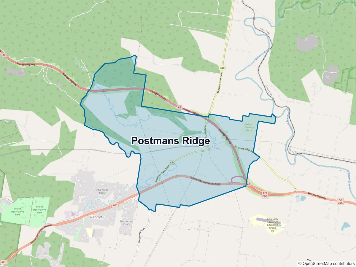 Map of Postmans Ridge, QLD, Australia