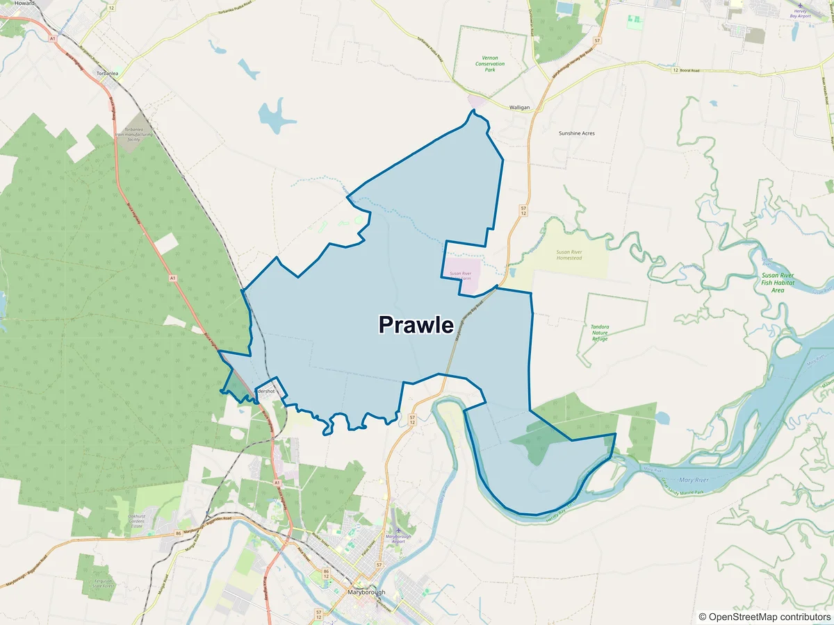 Map of Prawle, QLD, Australia
