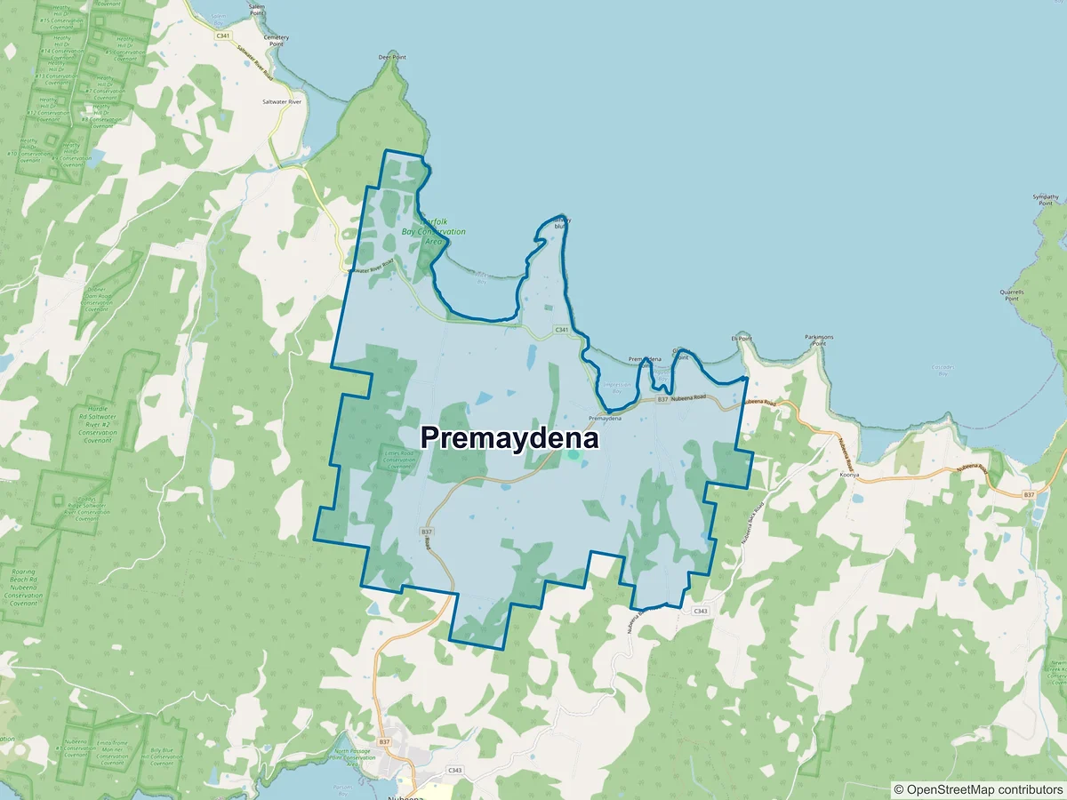 Map of Premaydena, TAS, Australia