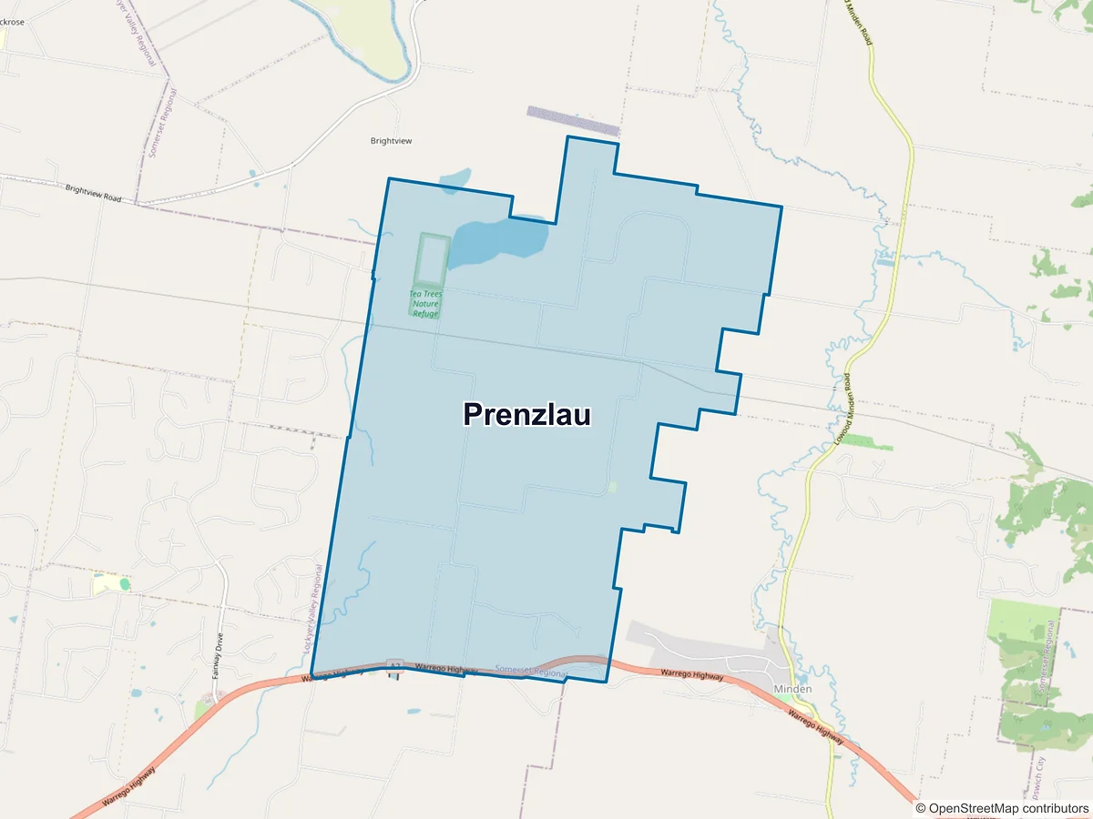Map of Prenzlau, QLD, Australia