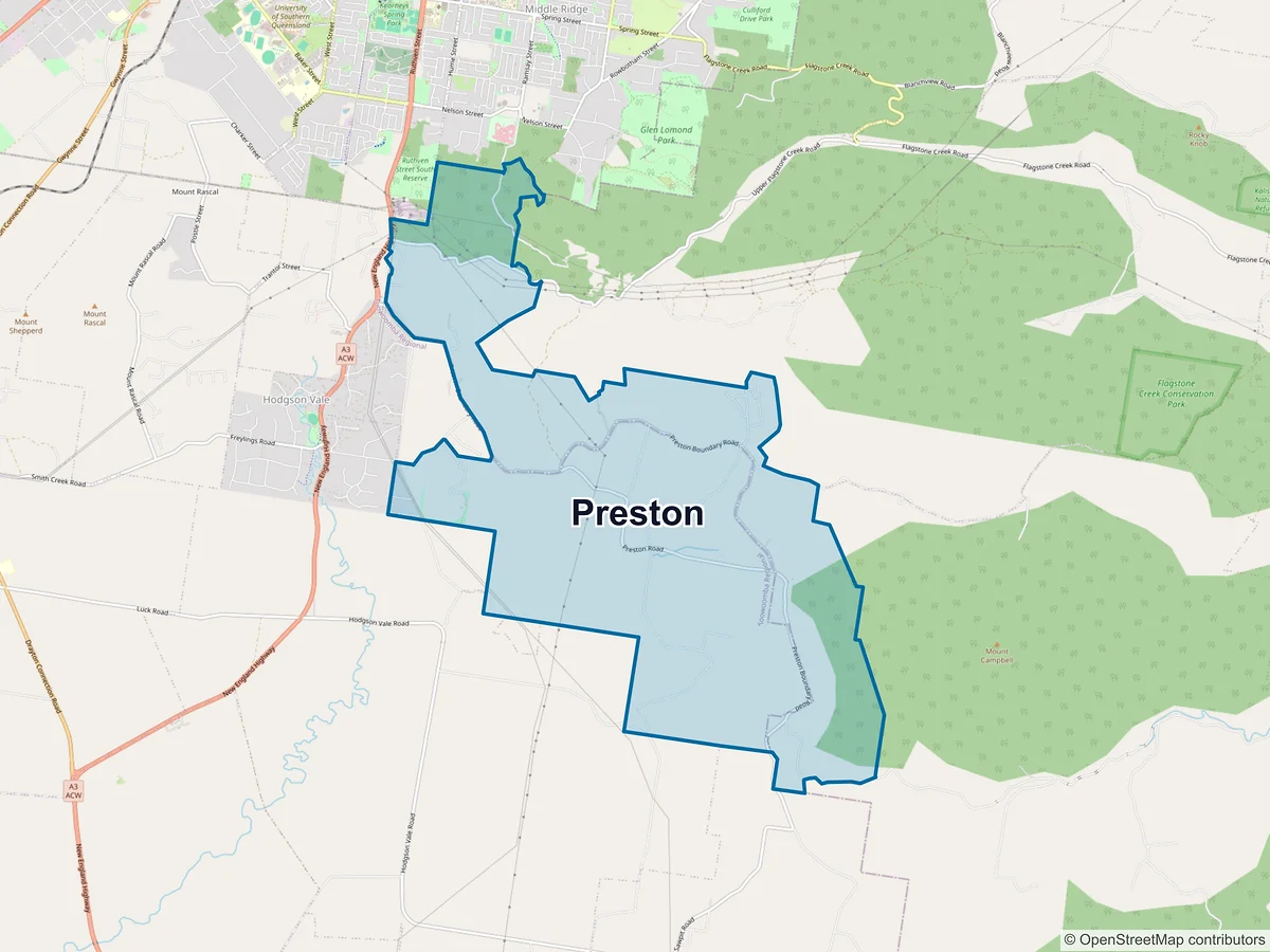 Map of Preston, QLD, Australia