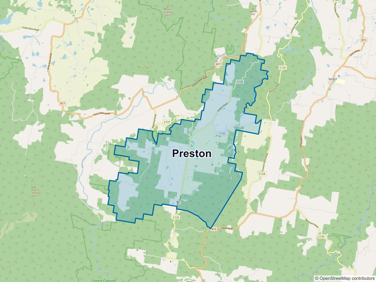 Map of Preston, TAS, Australia