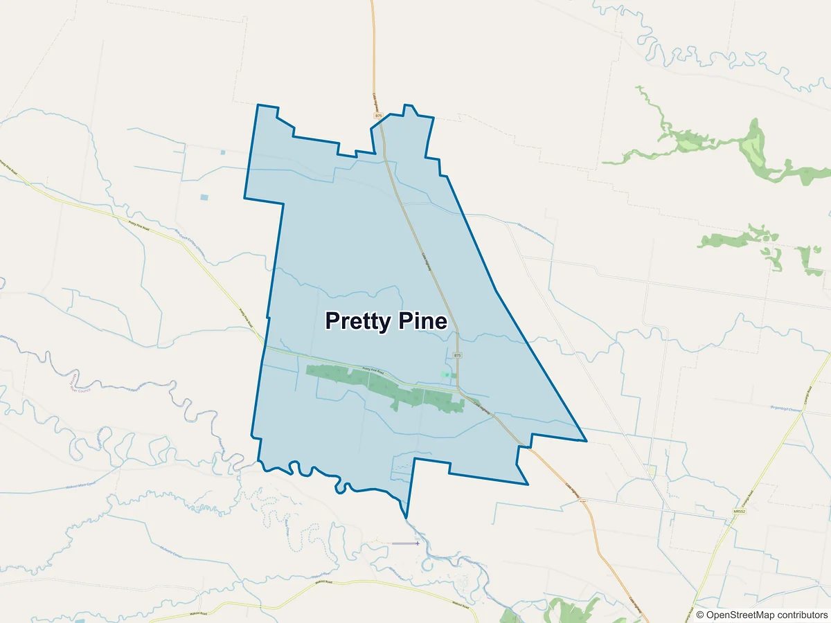 Map of Pretty Pine, NSW, Australia