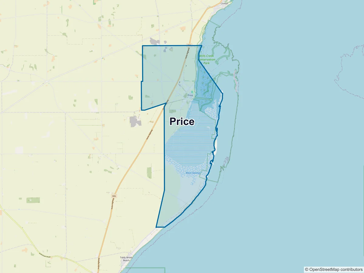 Map of Price, SA, Australia