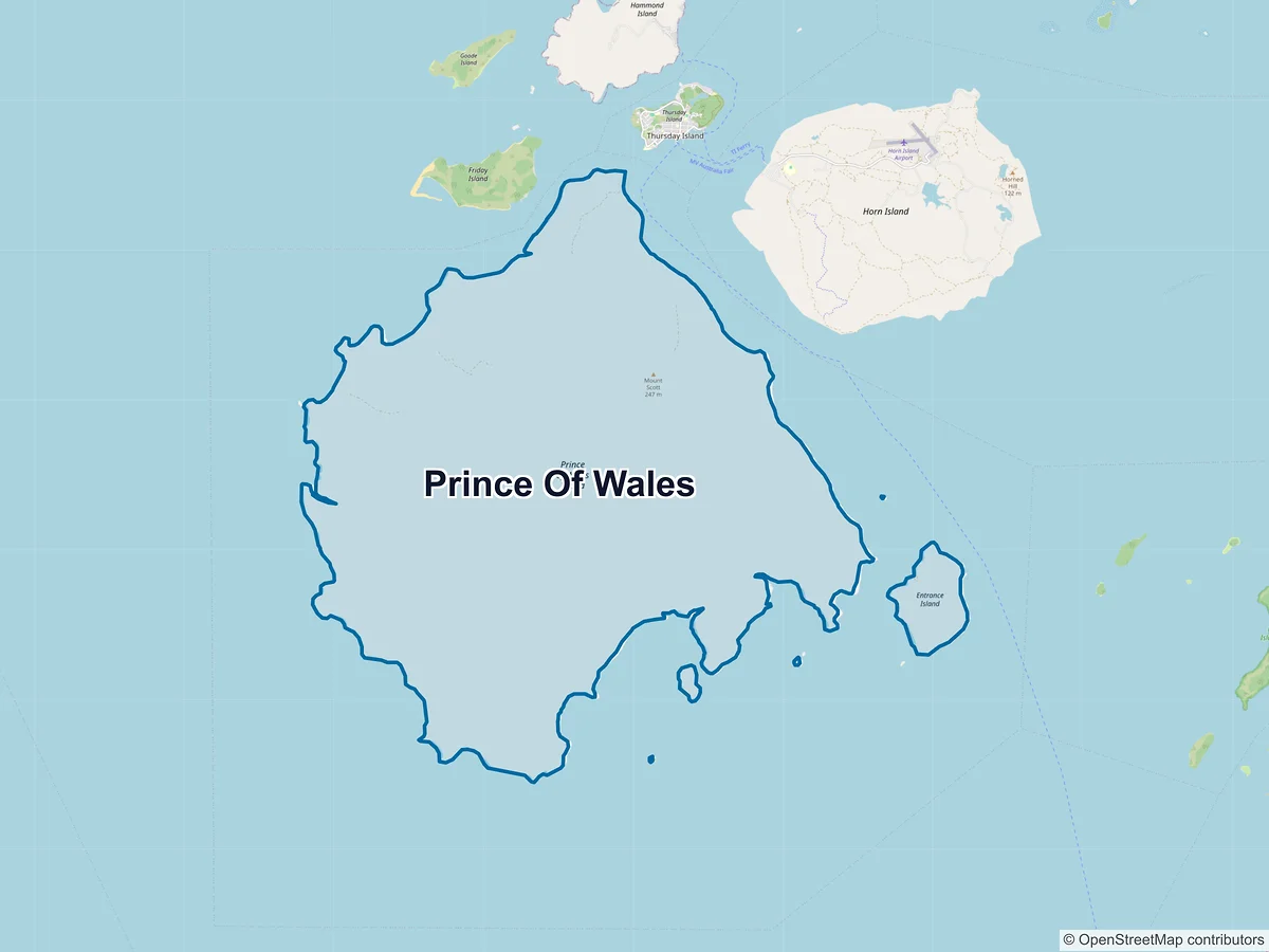 Map of Prince of Wales, QLD, Australia