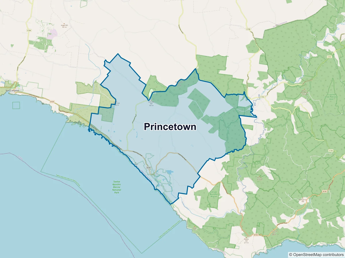 Map of Princetown, VIC, Australia