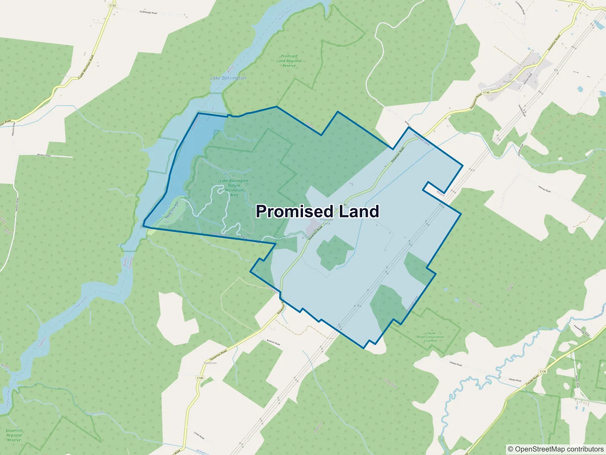 Map of Promised Land, TAS, Australia
