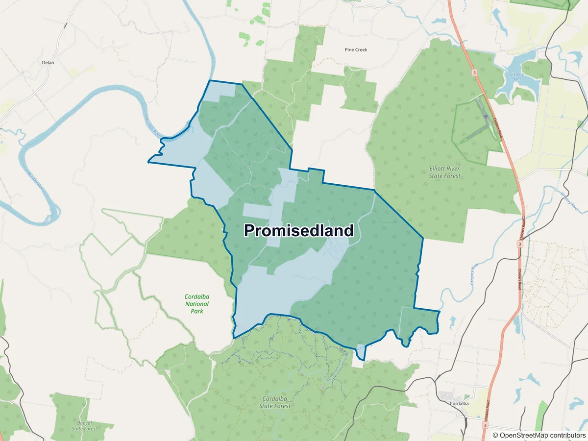 Map of Promisedland, QLD, Australia