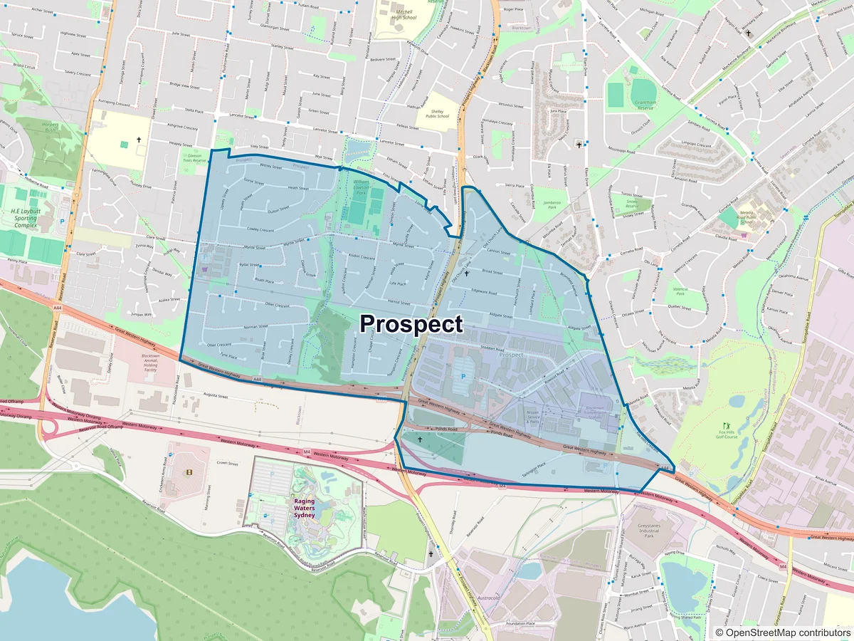 Map of Prospect, NSW, Australia