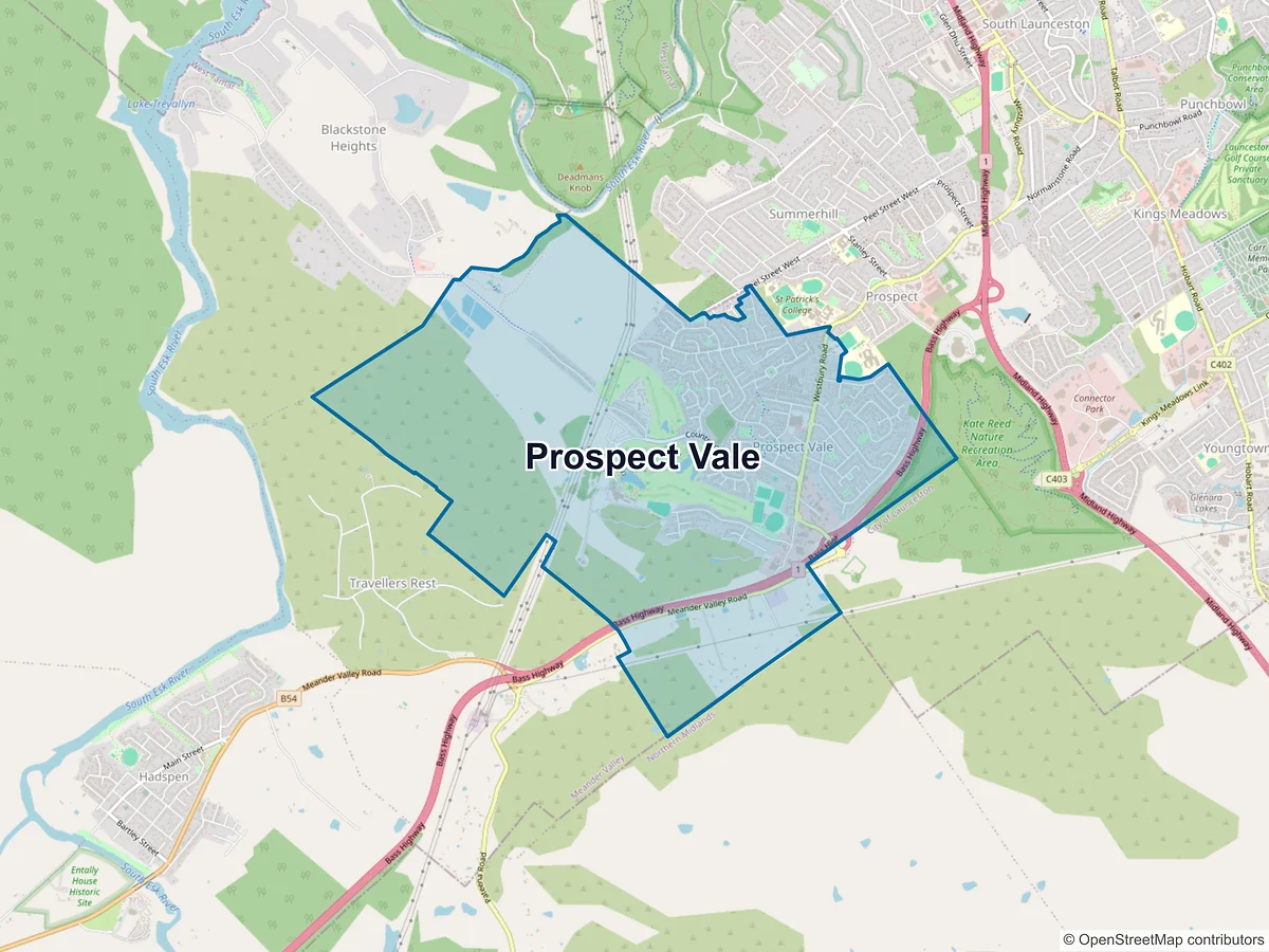 Map of Prospect Vale, TAS, Australia